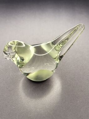 Glass Bird Figurine in Pale Green